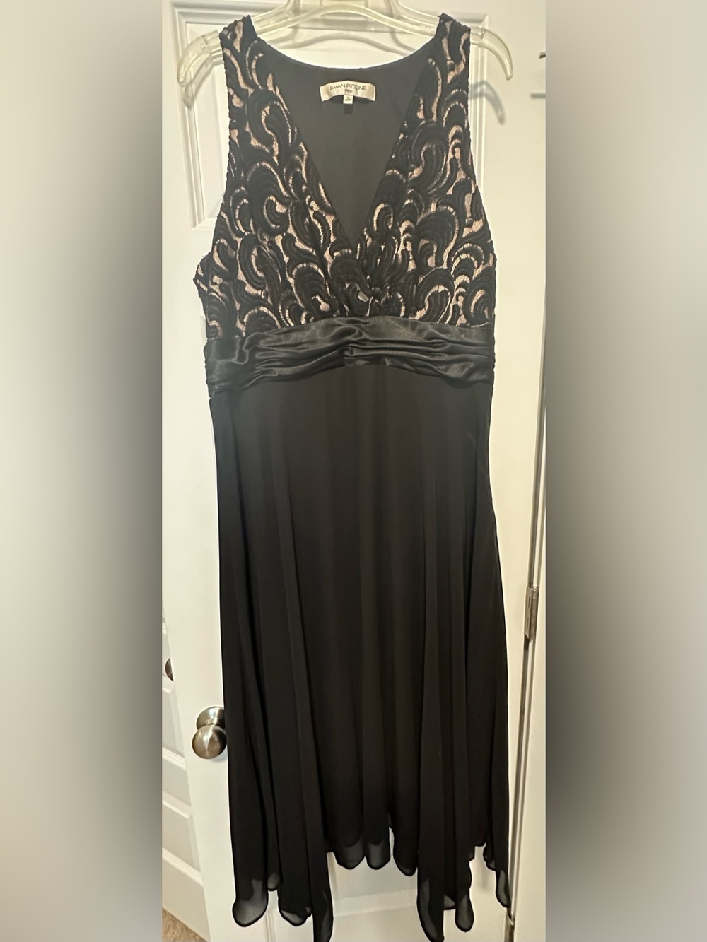 Evan Picone Black Dress with Metallic Accents
